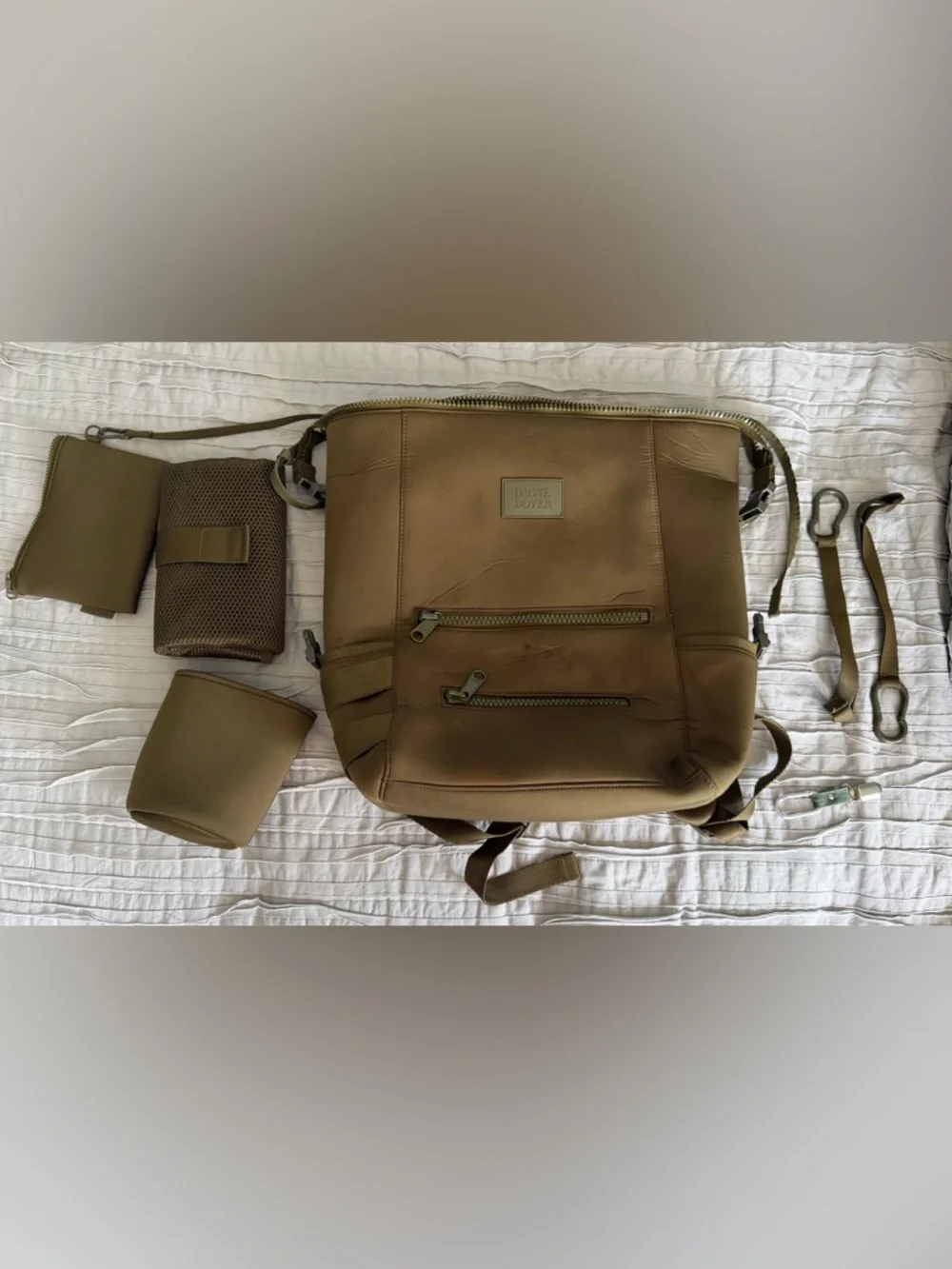 Dagne Dover INDI NEOPRENE DIAPER BACKPACK Dark Moss - a deep olive green